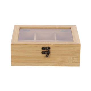 Excellent houseware theedoos bamboe 21x16x8cm