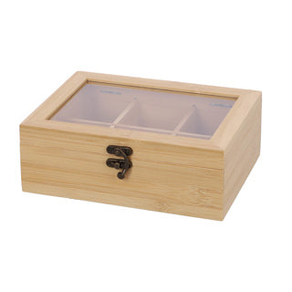 Excellent houseware theedoos bamboe 21x16x8cm