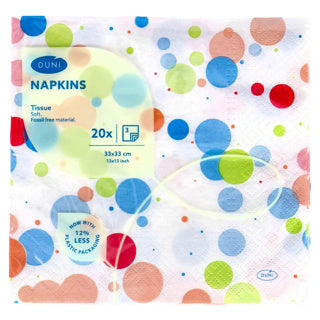 Duni servetten feestelijke bubbels multi 33x33 cm