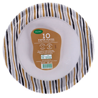 Borden strepen zwart goud 22 cm 10 stuks