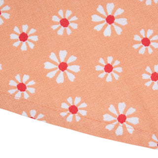 Daisy flowers tafelkleed textiel oranje rond 160cm