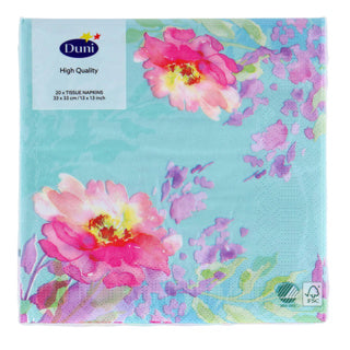 Duni servetten flowy floral 33x33 cm | 12 stuks