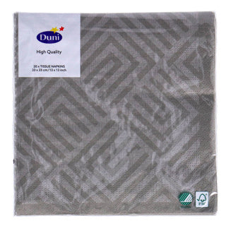 Servetten mozaïek granietgrijs 33x33 cm