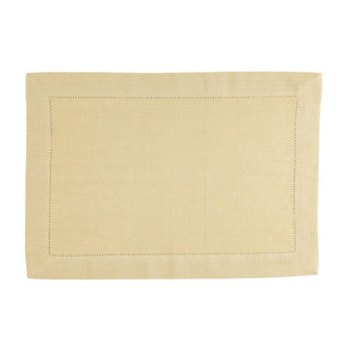 Linnen placemat indi pampa geel 35 x 50 cm set van 4