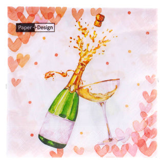 Duni servetten hartjes bubbels 33x33 cm