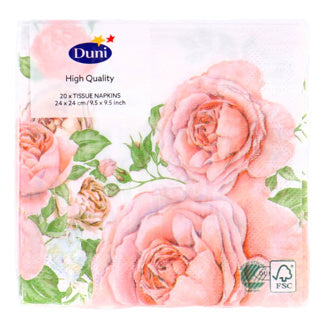 Duni servetten rozen glorie 24x24 cm