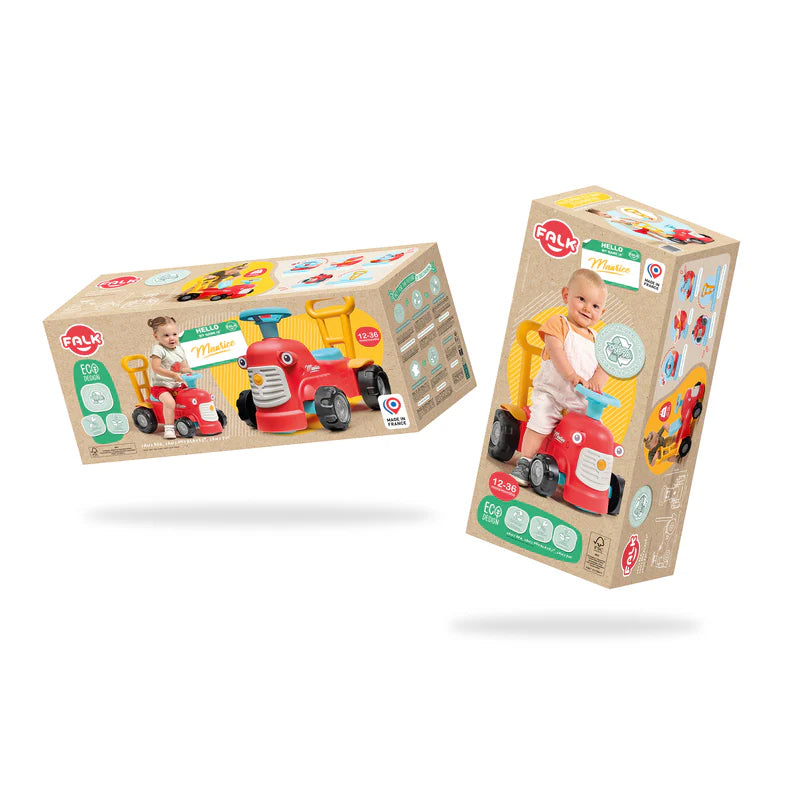 Falk looptractor maurice met aanhanger rood