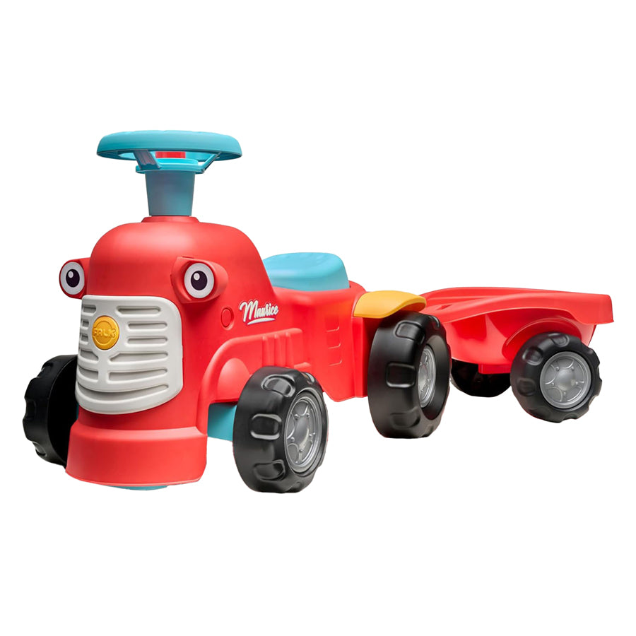 Falk looptractor maurice met aanhanger rood