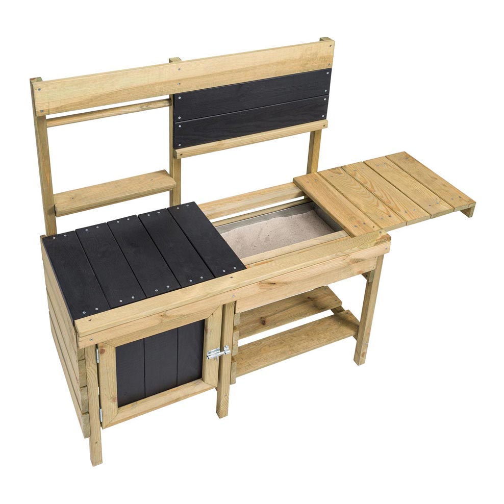 Swingende houten speelkeuken voor buiten