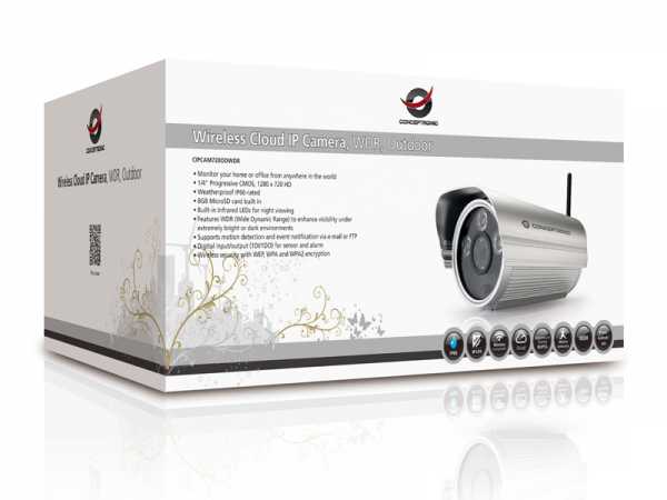 Conceptronic cipcam720odwdr draadloze netwerk cloud buitencamera, rj45, 1,3 megapixel, f=3,6 mm, f=2,0, wdr