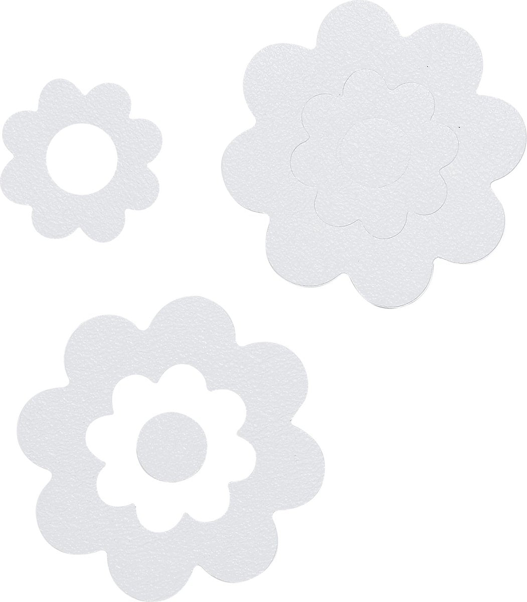 Sealskin - badbloem - zelfklevende antislip stickers - vinyl - 7 stuks - wit