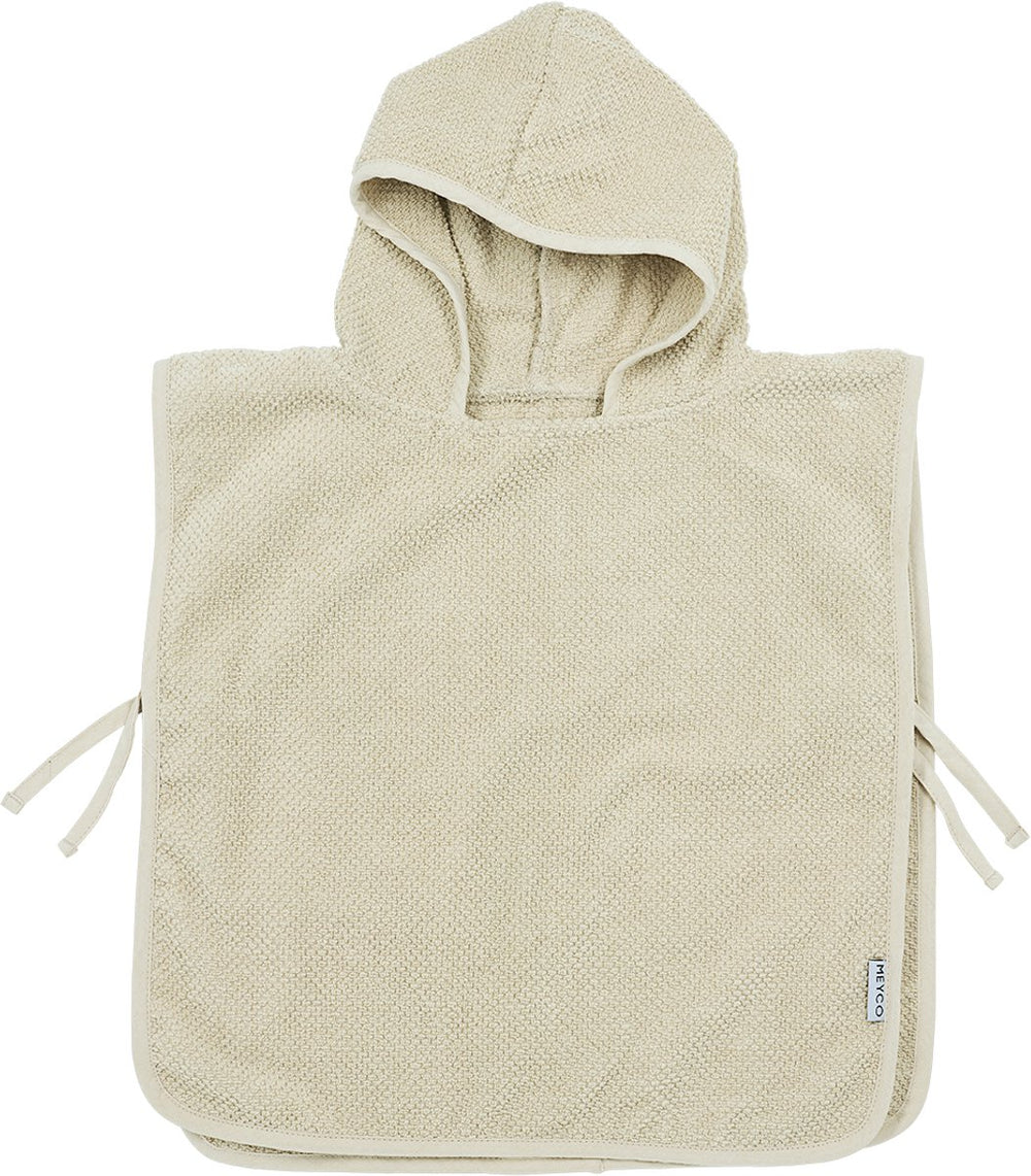 Meyco baby popcorn badponcho - soft sand - 1-3 jaar
