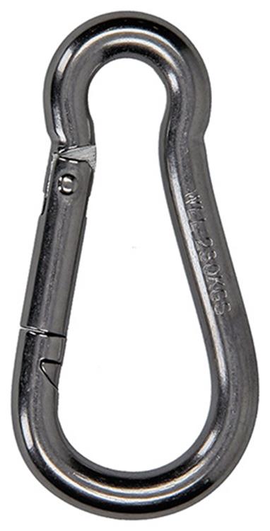Mack 1008440 - 1 karabijnhaak + veer 8 x 80mm inox | 10 stuks