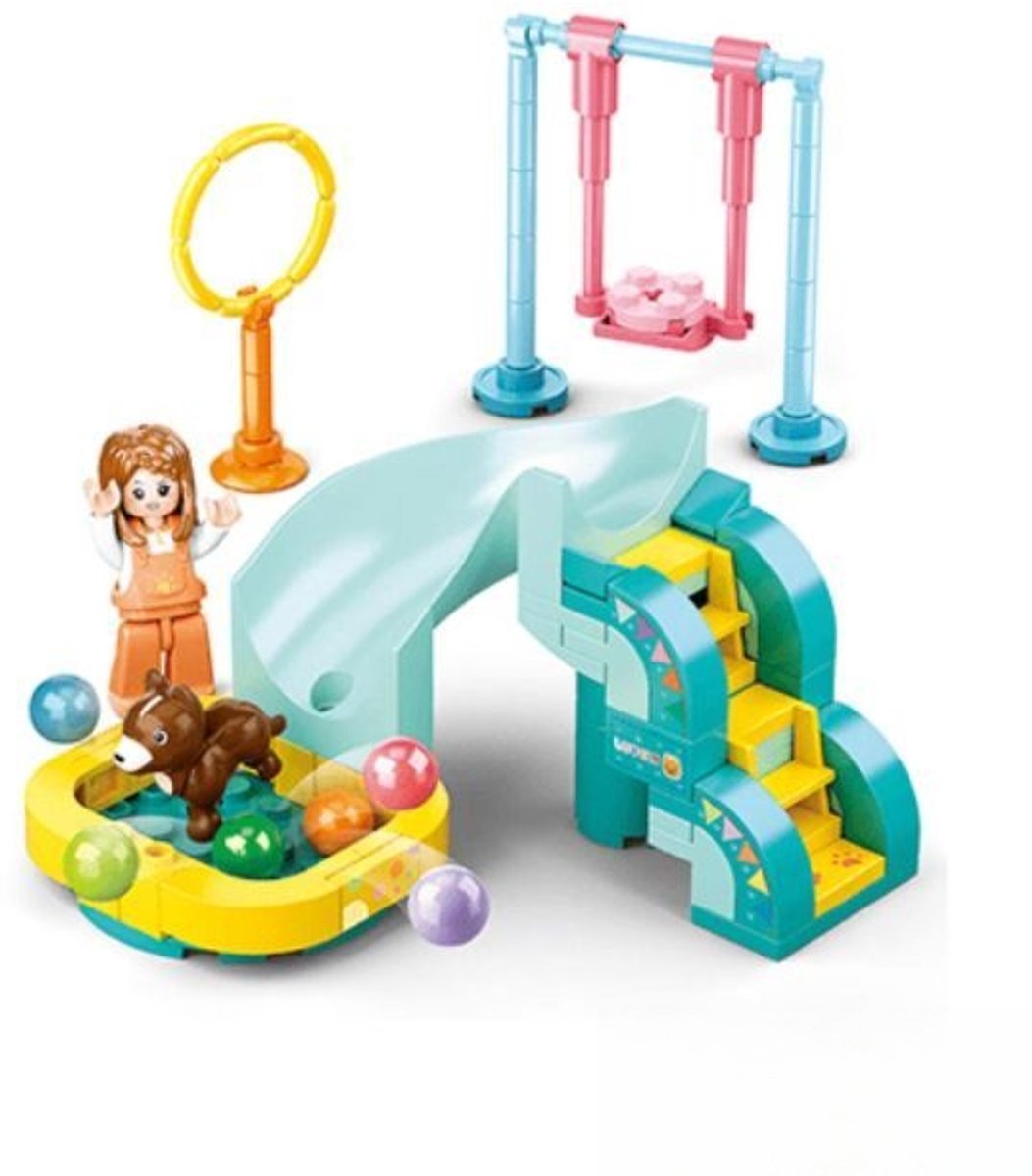 Sluban girls dream honden speeltuin bouwspeelgoed kinderen vanaf 6 jaar – constructiespeelgoed modelbouw dieren speelset – bouwdoos met 90 bouwstenen en 1 minifiguur – m38-b0970e