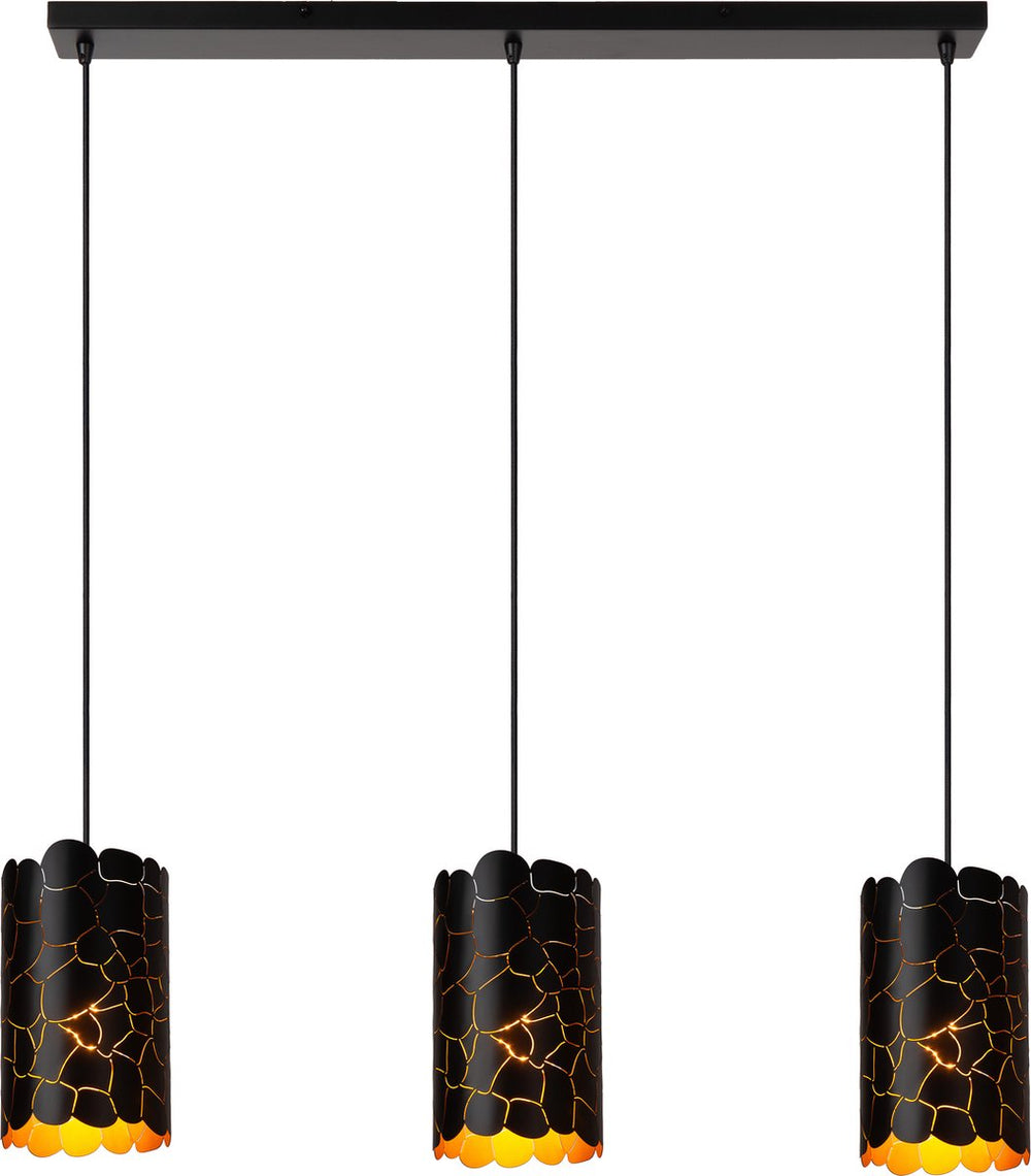 Lucide almelo - hanglamp - 3xe27 - zwart