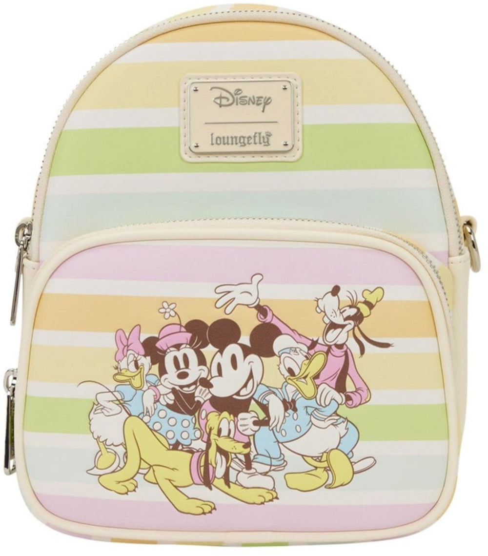 Loungefly disney by crossbody bag mickey and friends rainbow stribes bags
