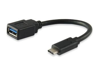 Equip 133455 USB 3.0-kabel type C mannelijk naar type A vrouwelijk, 15 cm