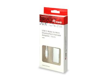 Equip 133457 USB type C mannelijk naar mini DisplayPort vrouwelijk adapter, 15 cm