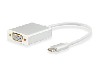 Equip 133451 USB type C mannelijk naar HD15 VGA vrouwelijk adapter, 15 cm