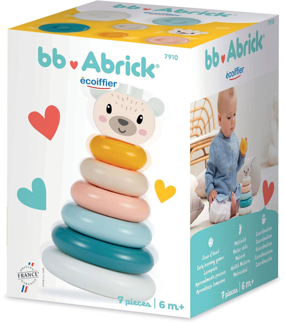 Abrick Ecoiffier BB Stacking Tower Bear - 7 pieces.