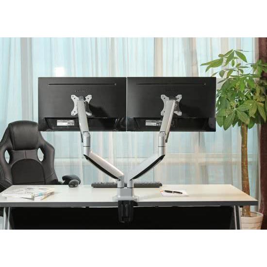 Neomounts Neomounts FPMA-D750DSILVER Flatscreen Monitor bureausteun met gasveer, 2x 10-30 , 9 kg,