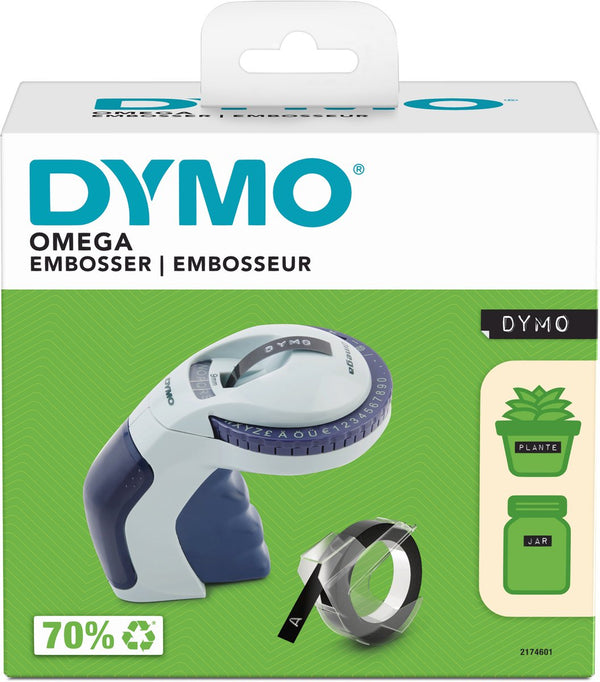 Dymo omega labelmaker voor reliëfdruk | kleine lettertang met draaiklikwiel en ergonomisch ontwerp | voor thuis, doe-het-zelven en knutselen (£ €, ä, ö ü)