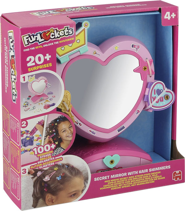 Funlockets jumbo - - geheime spiegel met haarglinsters - vanaf 4 jaar - haaraccessoires