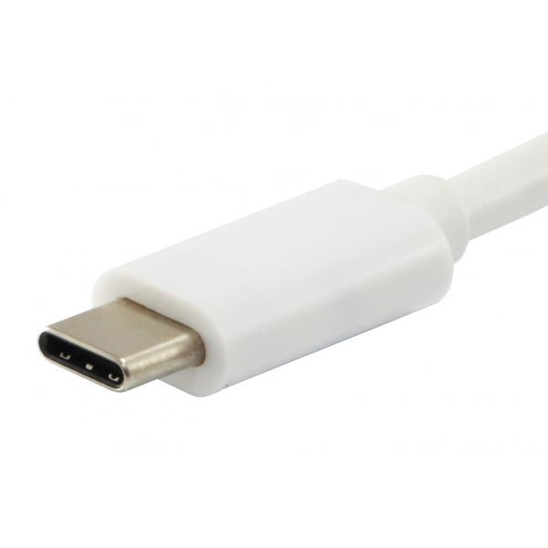 Equip 133461 USB type C naar HDMI vrouwelijk USB A vrouwelijk PD-adapter, 4K, plastic, 15 cm, wit