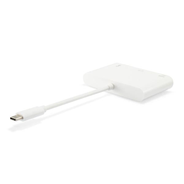 Equip 133462 USB type C naar VGA vrouwelijke USB A vrouwelijke PD-adapter, 1080p, 15 cm, wit
