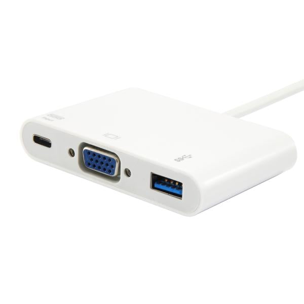 Equip 133462 USB type C naar VGA vrouwelijke USB A vrouwelijke PD-adapter, 1080p, 15 cm, wit