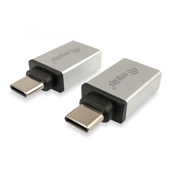 Equip 133473 USB-adapter, USB type C -> USB type A, mannelijk vrouwelijk, zilver