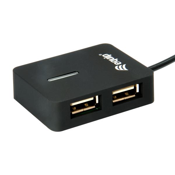 Equip 128952, 4-port travel usb hub, usb 2.0, 480 mbit s, plastic, black