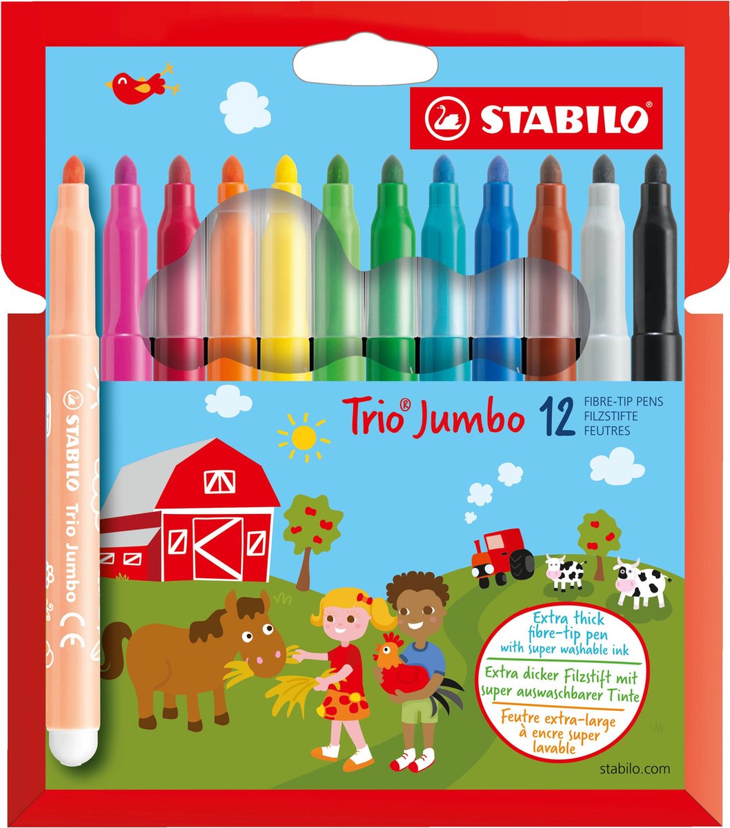Stabilo Trio Jumbo - felt tip pen - set of 12