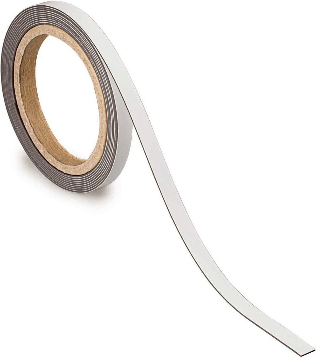 Maul magneetband - wit - metaal - beschrijfbaar - 1 stuk - 10 m x 40 mm x 1 mm