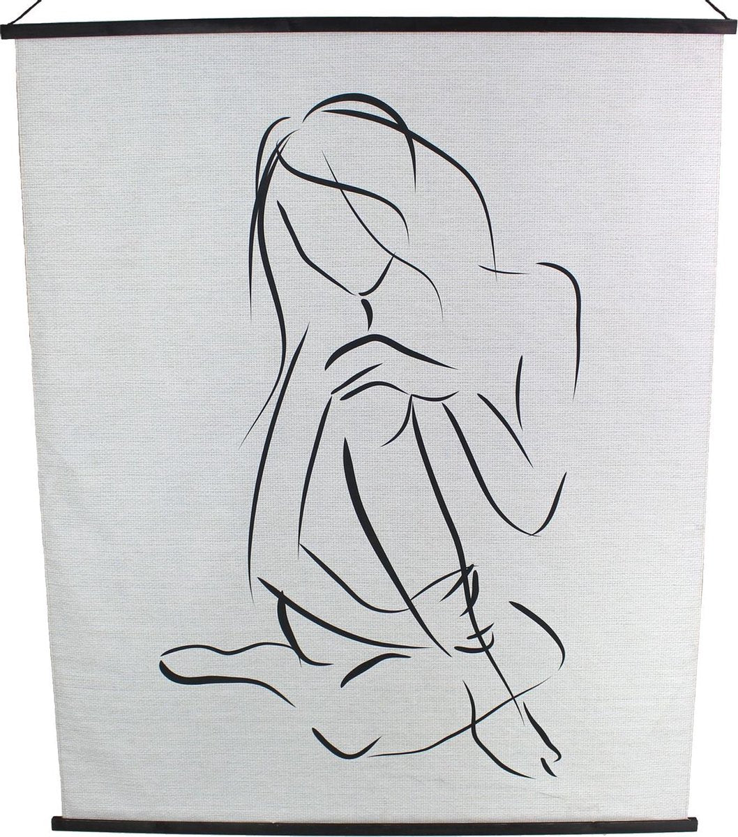 Hd collection wanddoek zwart 140x2x170cm