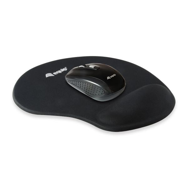Equip 245014 gel muismat, stof, gel, polyurethaan, polssteun, antislip basis, monotoon, zwart