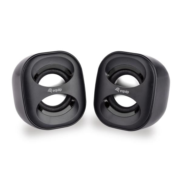 Equip 245330 mini usb-luidspreker, 2.0 kanalen, bedraad, 3 W, 90 - 20 Hz, 40 O, zwart