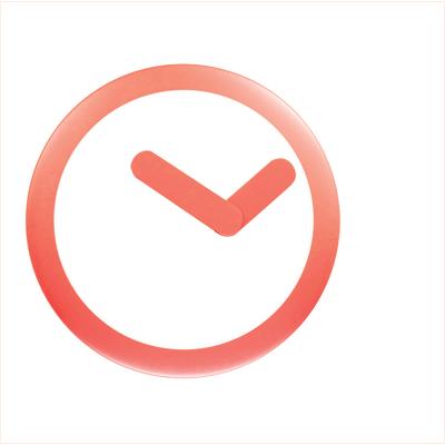 Nextime klok 2615ro focus, ø25 cm, wand, wit rood