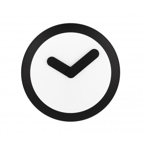 Nextime klok 2615zw focus, ø25 cm, wand, wit zwart