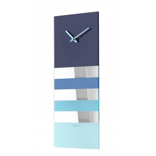 Nextime klok 2855bl bold stripes, 38x19 cm, wand, blauw