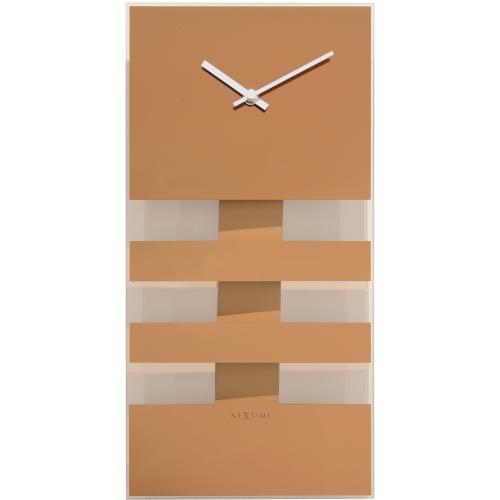 Nextime klok 2855co bold stripes, 38x19 cm, wand, koper