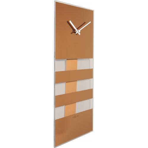 Nextime klok 2855co bold stripes, 38x19 cm, wand, koper