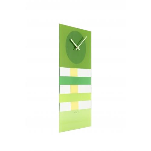 Nextime klok 2855gn bold stripes, 19 x 38 cm, wandklok, groen