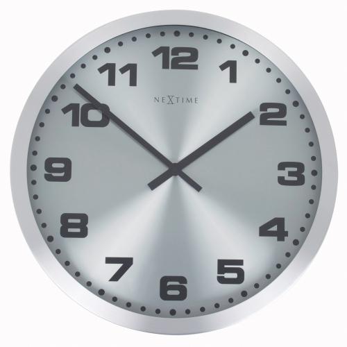 Nextime klok 2906zw mercure, ø25 cm, wand, zilver