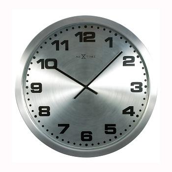 Nextime klok 2906zw mercure, ø25 cm, wand, zilver