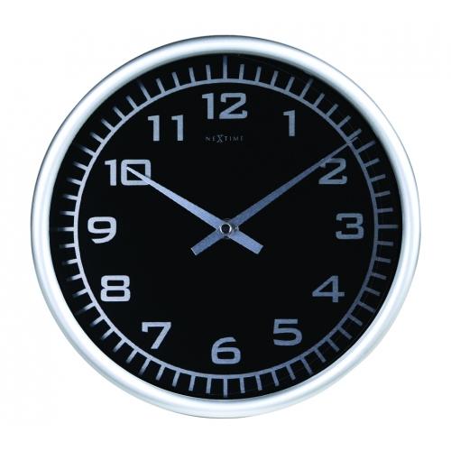 Nextime klok 2953 zwart, ø 25 cm, wand, zwart