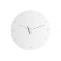 Nextime klok 2989 springtouw, zwart-wit geblokt, ø35 cm, wand, wit
