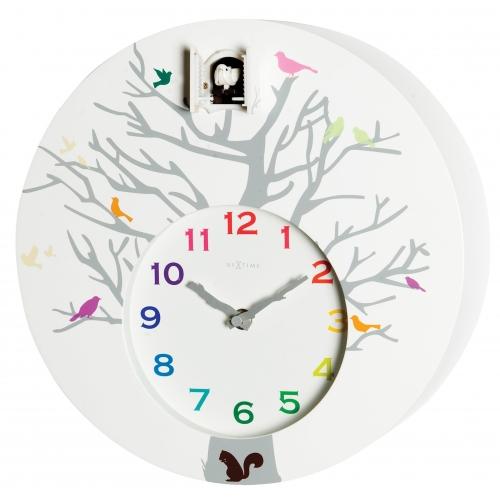 Nextime klok 2998wi koekoek rond, 30x10 cm, wand, wit