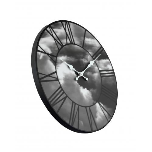 Nextime klok 3037 wolken, ø39 cm, wand, zwart