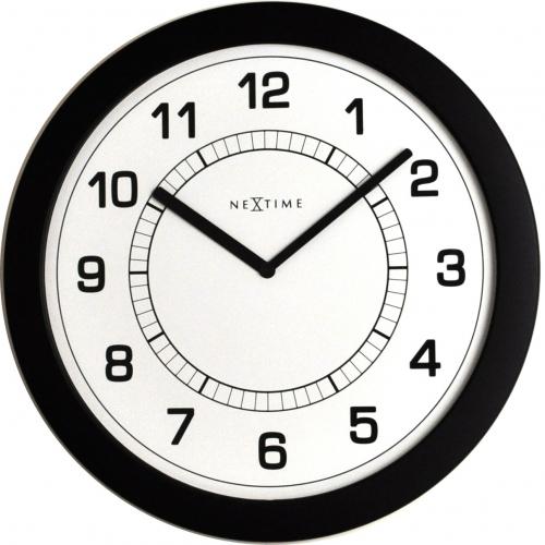 Nextime klok 3045zw superslank, ø28 cm, wand, zwart